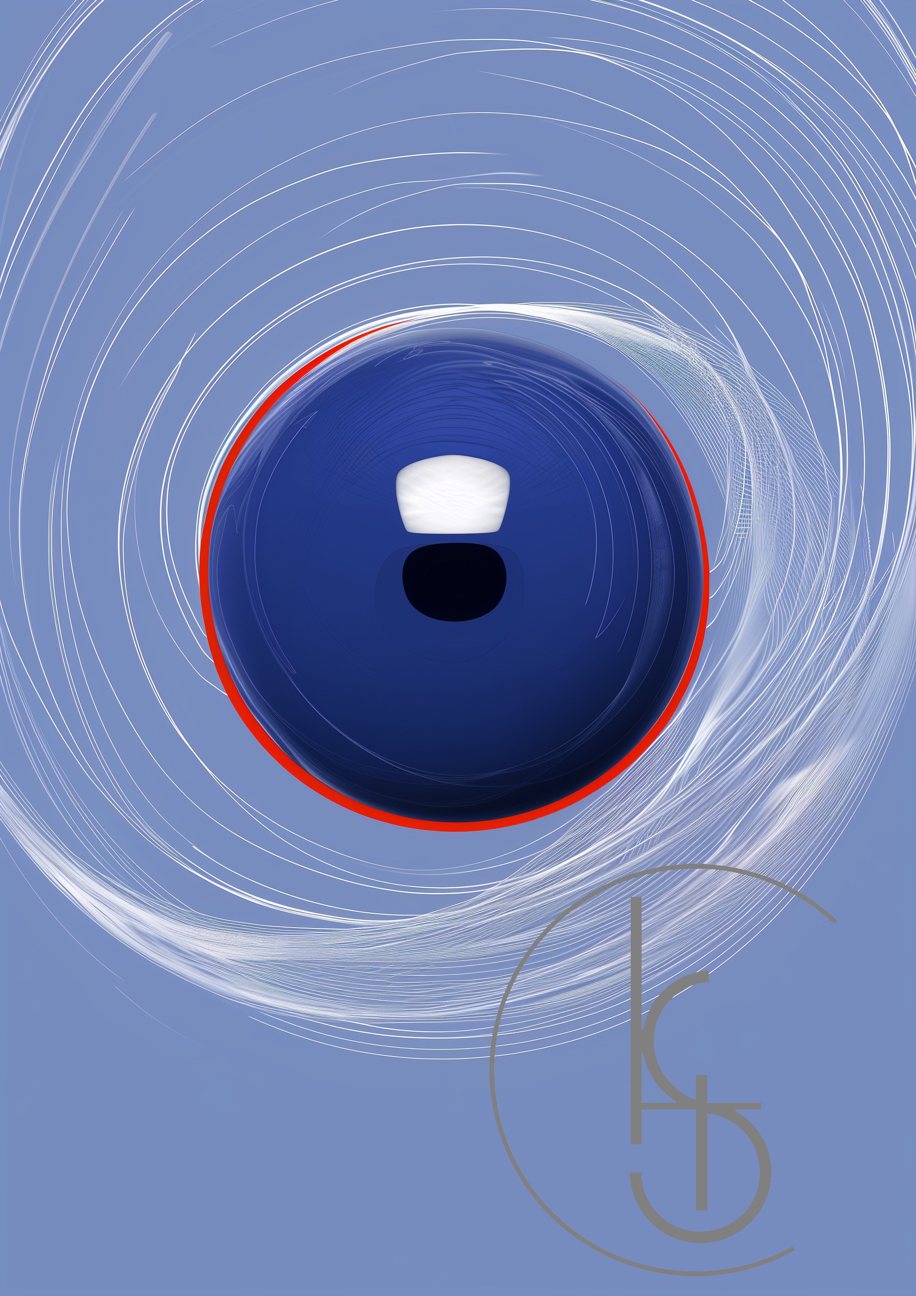 Red Echo in Blue Glass 1